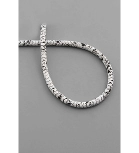 Hematit Doğal Taş Mat Benekli Beyaz Rondela Kesim 4x2mm Dizi [AA]
