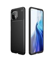 Xiaomi Mi 11 Lite Kılıf Auto Focus Karbon Kapak - Siyah