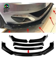 Peugeot 308 Siyah Renkli Şeritli Dilli Ön Lip 4 Prç Parlak Siyah ABS 2009 - 2016