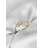 Gold Renk Zirkon Taşlı Minimal Kalp Model Kadın Yüzük TJ-BYK4042