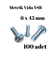 Metrik Vida YSB 6X45 100 Adet Yıldız Silindir Başlı Vida
