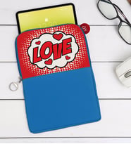 BK Gift Pop Art Tasarımlı Taşınabilir Koruyucu Tablet Kılıfı & Organizer Çanta - Mavi-5