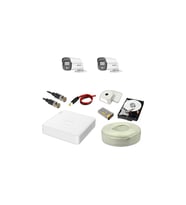 HIKVISION Colorvu 2li 2mp Set Gece Renkli Sesli Görüntü 1TB HDD (Beyaz)