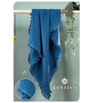 Bontino 4 Katlı %100 Pamuk Müslin Bebek Battaniyesi Saçaklı Çok Amaçlı 110x90 cm