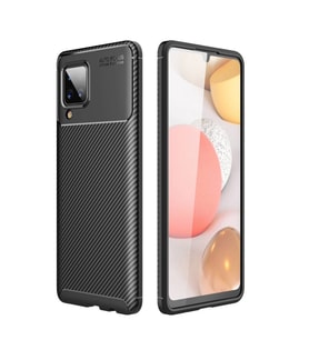 Samsung Galaxy A22 Kılıf Auto Focus Karbon Kapak - Siyah