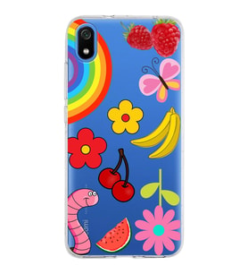 PrintiFy Xiaomi Redmi 7A ile Uyumlu 1mm Slim Fit Water Color 5 Baskılı Şeffaf  Kılıf