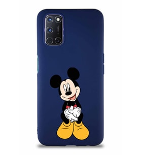 Oppo A72 Soft Premier Kapak Mickey Mouse-A Tasarımlı Silikon Kılıf - Lacivert (Şeffaf)