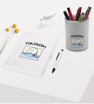 BK Gift Tükendim Tasarımlı Beyaz Defter Kalem ve Kalemlik Hediye Seti - Model 1