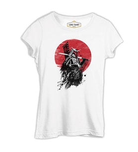 Japon Savaşçı - Sword Beyaz Kadın Tshirt