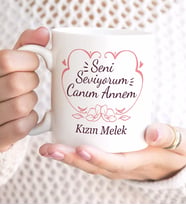 Seni Seviyorum Canım Annem Tasarımlı Kupa Bardak