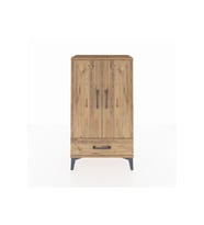 Arges Komodin 3 Raflı Tek Çekmeceli 2 Kapaklı 60x30x106 Çam-Çam