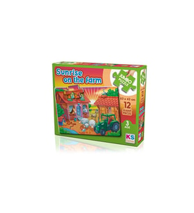 Ks Games 12 Parça Jumbo Puzzle - Sunrise On The Farm