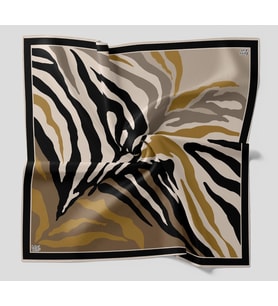 Levidor Kristal Eşarp Zebra Desen Siyah