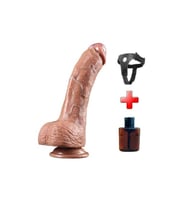 Belden Bağlamalı Yeni Nesil Çift Katmanlı 23,5 cm Realistik Dildo Penis