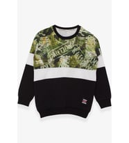 Breeze Erkek Çocuk Sweatshirt Desenli 6-12 Yaş, Siyah