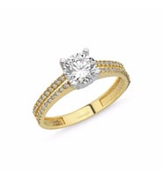 Altın Tektaş Yüzük 0.85 karat Zirconia (Çok Renkli)