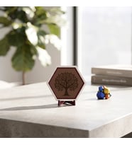 Hayat Ağacı Motifli Modern Masaüstü Dekoratif Süsü Ev ve Ofisiniz İçin Şık ve Anlamlı Bir Tasarım 10x10 cm, Açık Kahve