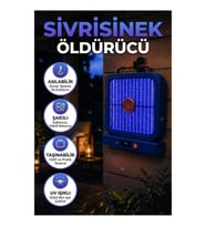 Şarjlı UV Işıklı Sivrisinek Öldürücü Mavi