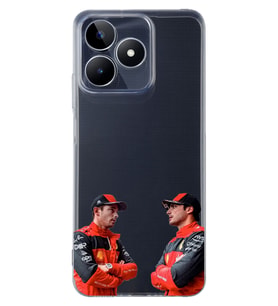 Realme C53 Uyumlu Carlos Sainz ve Charles Leclerc Formula 1 Desenli Şeffaf Kılıfı