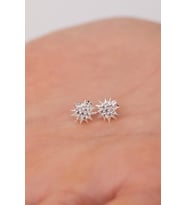 925 Ayar Gümüş Minimal Güneş Model Küpe (Gümüş)