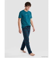 LC WAIKIKI Lacivert Regular Fit Ekose Erkek Pijama Takımı