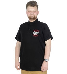 Mode XL Büyük Beden T-Shirt Polo Eagles 22348 Siyah