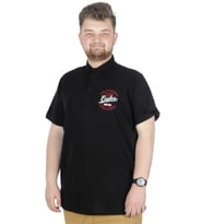 Mode XL Büyük Beden T-Shirt Polo Eagles 22348 Siyah