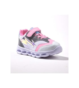 Buckhead 4308 Ares Çocuk Işıklı Spor Ayakkabı (Gri - Pembe)