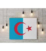 Suriye Türkmenleri Bayrağı Kanvas Tablo 40x55cm Dekoratif Tablo