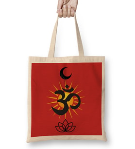 Sunny Ohm Moon and Lotus Ohm Symbol Bez Çanta Uzun Saplı