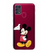 Samsung Galaxy M31  Kamera Korumalı Kapak Mickey Mouse Tasarımlı  Şeffaf  Kılıf