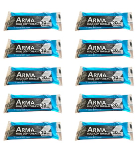 Arma Siyah Orta Boy 55 x 60 Cm. - 30 Litre Çöp Torbası Poşeti - 20 Adetlik 10 Rulo