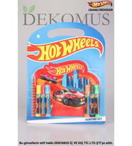 DEKOMUS İLE LİSANSLI HOT WHEELS BOYAMA DEFTERİ VE 6 ADET BOYA KALEMİ BOYAMA SETİ