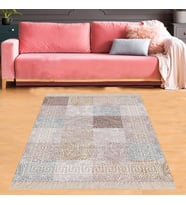 Patchwork Mandala Desenli Yıkanabilir Kaymaz Taban Leke Tutmaz Modern Salon Halısı ve Yolluk (Çok Renkli)