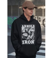 Arnold Iron Old School Bodybuilding Fitness Baskılı Unisex Oversize Sporcu Hoodie