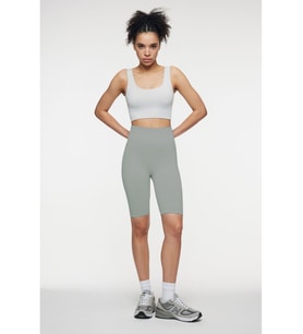 Mistirik Jerovin Model Toparlayıcı Örme Seamless Push Up Etkili Kısa Şort (Mavi)