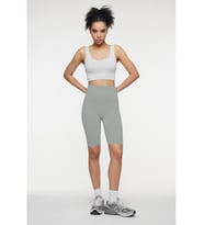 Mistirik Jerovin Model Toparlayıcı Örme Seamless Push Up Etkili Kısa Şort (Mavi)