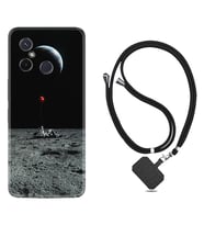 Xiaomi Redmi 12C Kılıf Silikon Boyun Askılı İpli Desenli Silikon Astronoot Red Baloon 1608