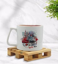 BK Gift Kişiye Özel London Tasarımlı Middle Beyaz Kupa Bardak Model 1