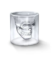 Kafatası Tasarımlı Cam Shot Bardağı – Double Layer Skull Shot Glass Şeffaf Cam