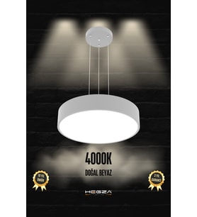 40cm Sarkıt Led Avize, Gri Kasa, Doğal Beyaz Işık, Modern Tasarım