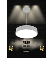 40cm Sarkıt Led Avize, Gri Kasa, Doğal Beyaz Işık, Modern Tasarım