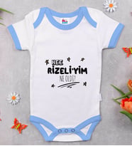 BK Kids Rizeliyim Ne Oldi Tasarımlı Mavi Bebek Body Zıbın-1