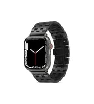 Apple Watch Ultra 49mm Uyumlu Kordon Metal Geçmeli Paslanmaz KRD-20 Kayış (Siyah)