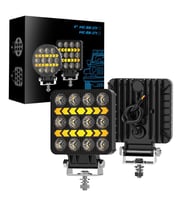 Off Road Çalışma Lambası ve Sis Farı 4 inç Selamlamalı Çakar İkaz Gündüz Led DRL 2 Mod 12/24 V 