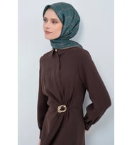 Armine Nostalji Petrol Mavisi Sura İpek Eşarp 9538DS