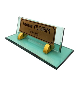 Hediye İsimlik Kristal Masa İsimliği  Ofis Hediyesi M532-YGold