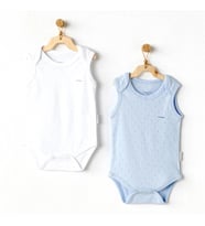 Andywawa Ac25553 Sleeveles Jacquard 2'li Basic Body Blue White