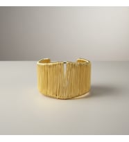 Valmont Accessories Çelik Kelepçe Kadın Bilezik Altın Renk Modern Dokulu Şık Tasarım