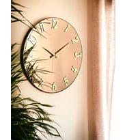 Galaxy Premium Serisi Aynalı 50 CM Sessiz Akar Duvar Saati Bronz